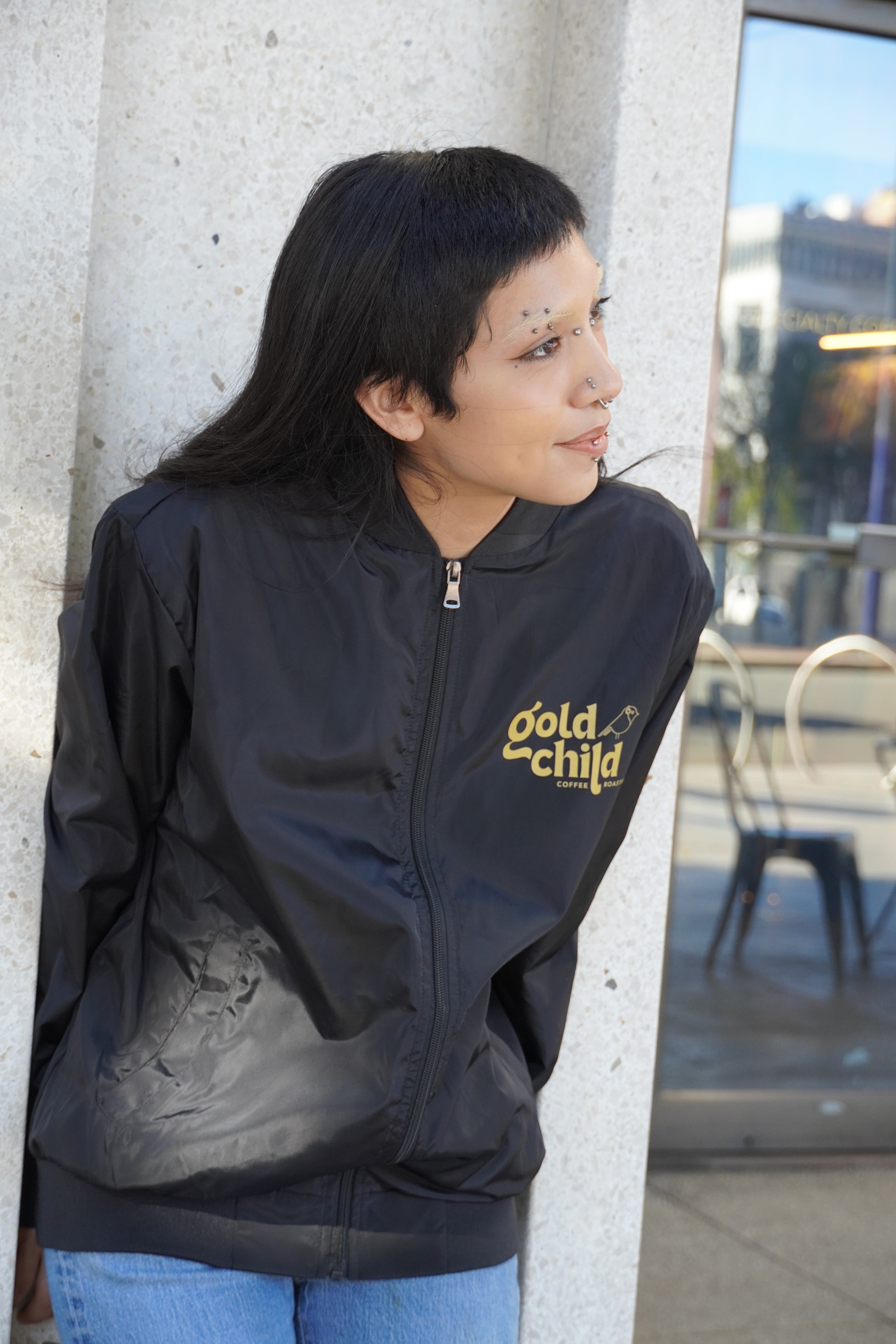 Goldchild Coffee Roasters Windbreaker Jacket - Black