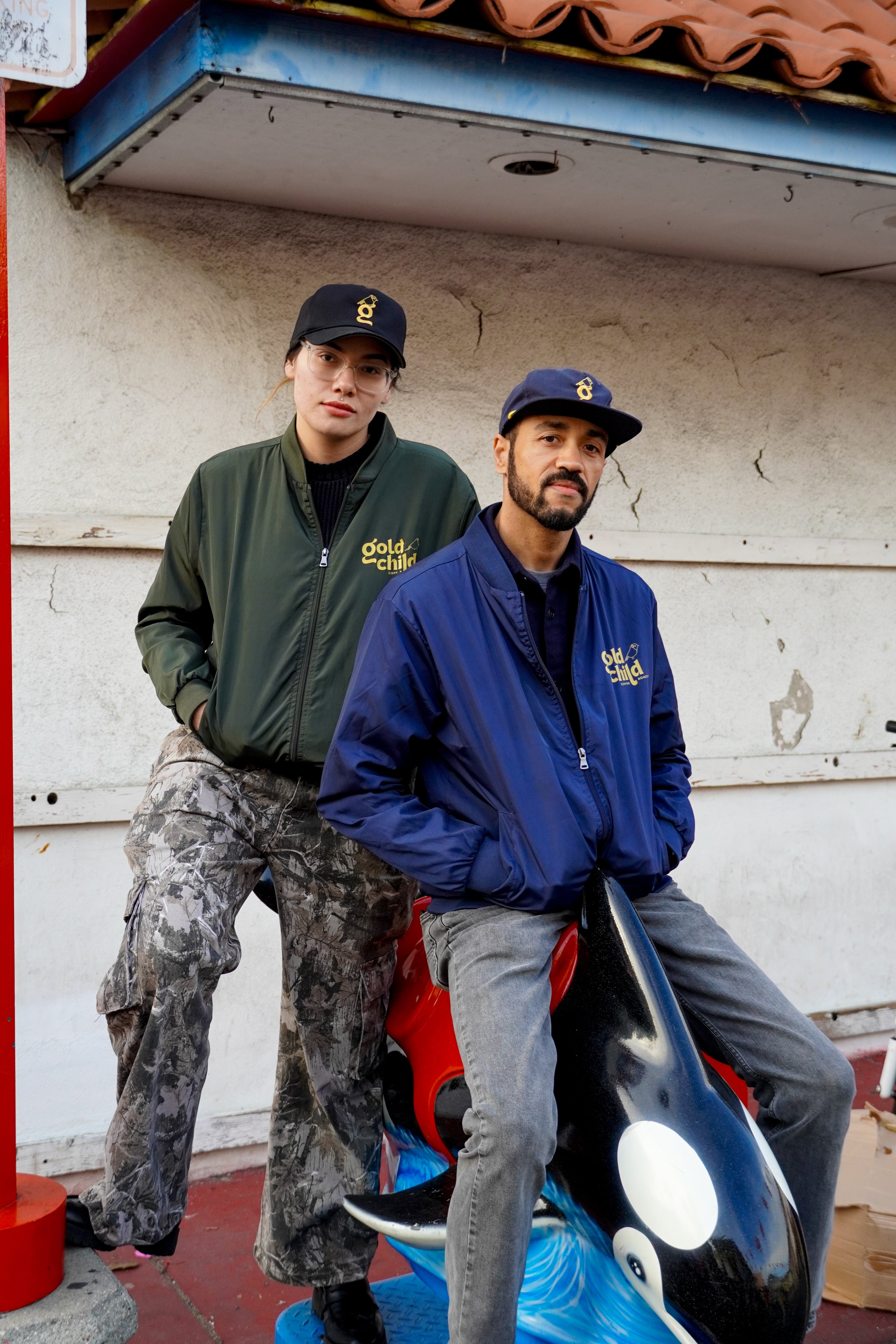 Goldchild Coffee Roasters Windbreaker Jacket - Navy Blue