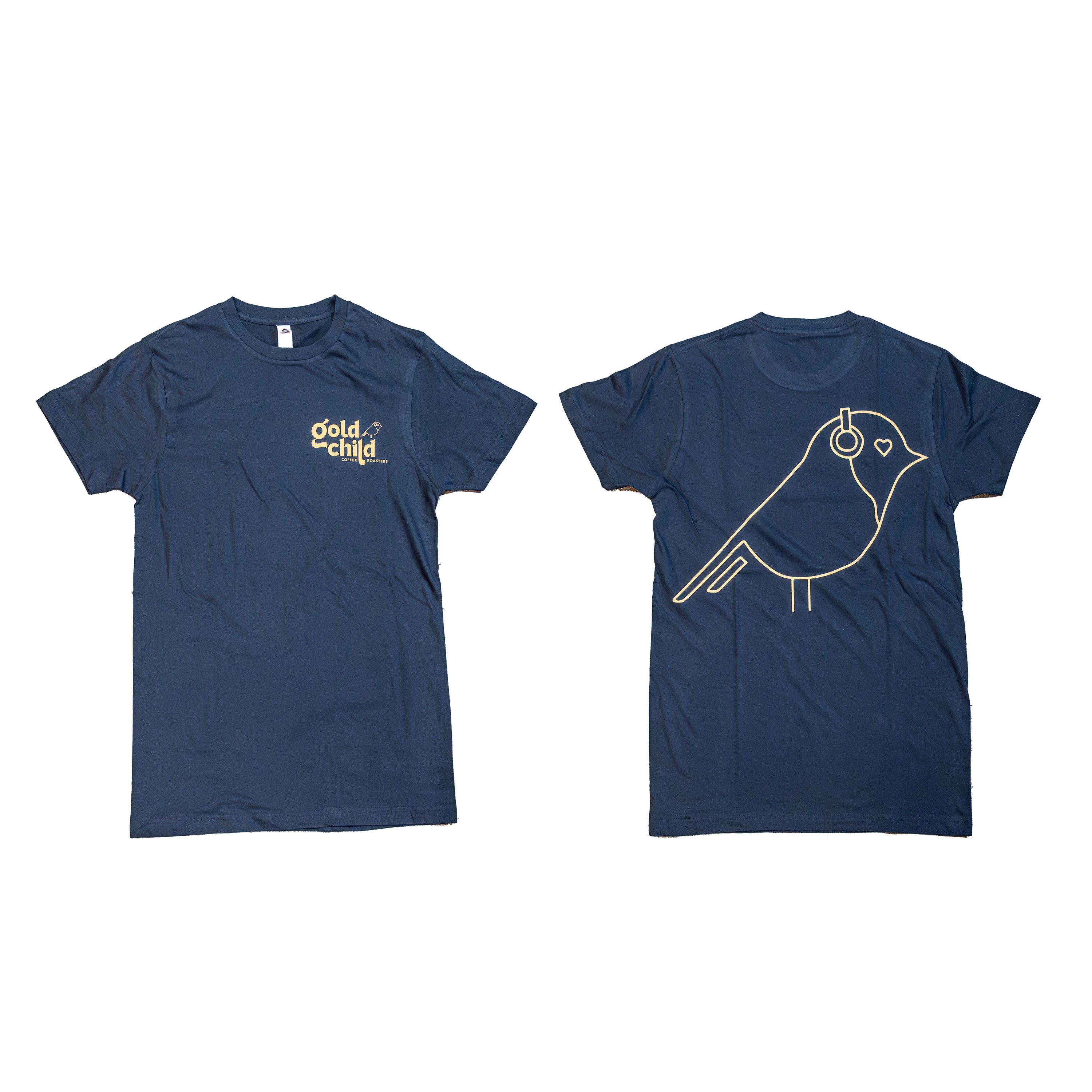 Goldchild Stacked Essential Tee - Navy Blue