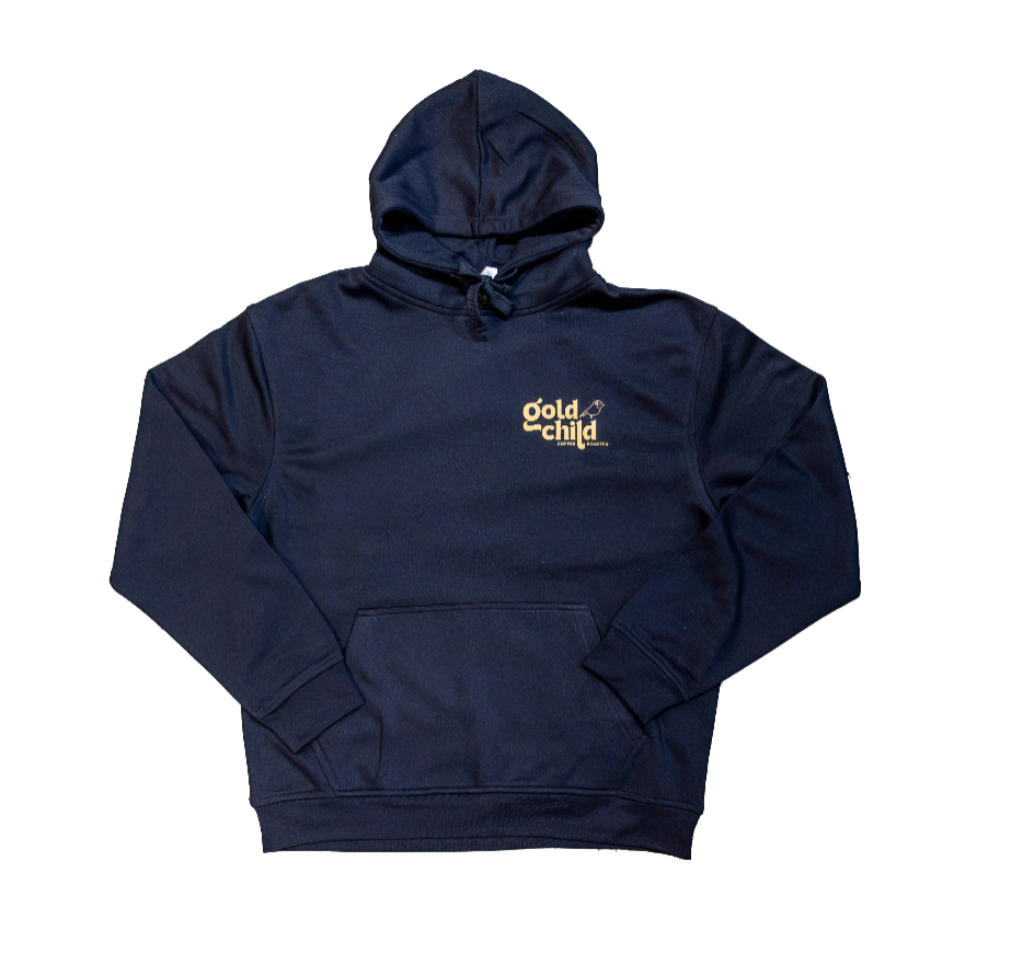 Goldchild Stacked Essential Pullover Hoodie - Navy Blue