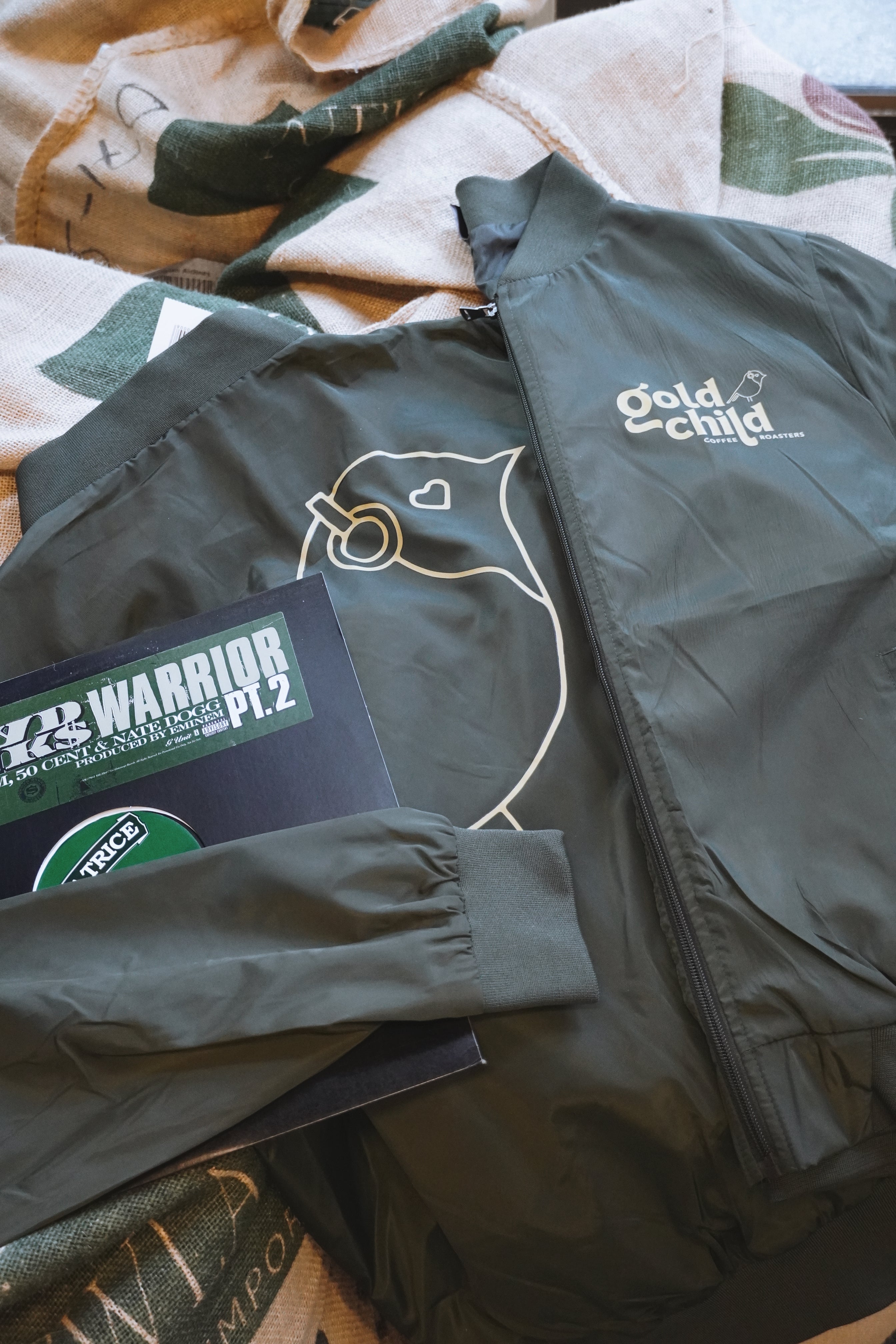 Goldchild Coffee Roasters Windbreaker Jacket - Olive Green